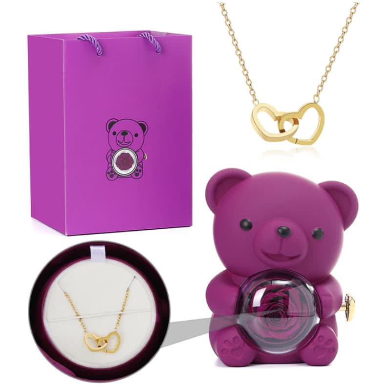 Collar flor eterna con caja de regalo de lujo