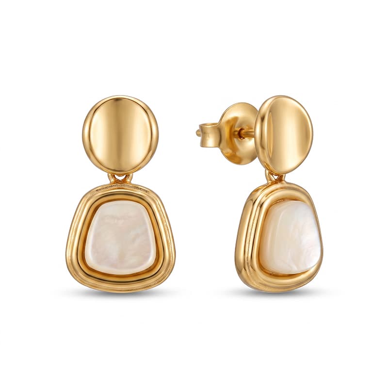 Aretes de gota boho con circón acero inoxidable