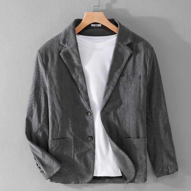 Chaqueta de traje corduroy slim fit para hombre