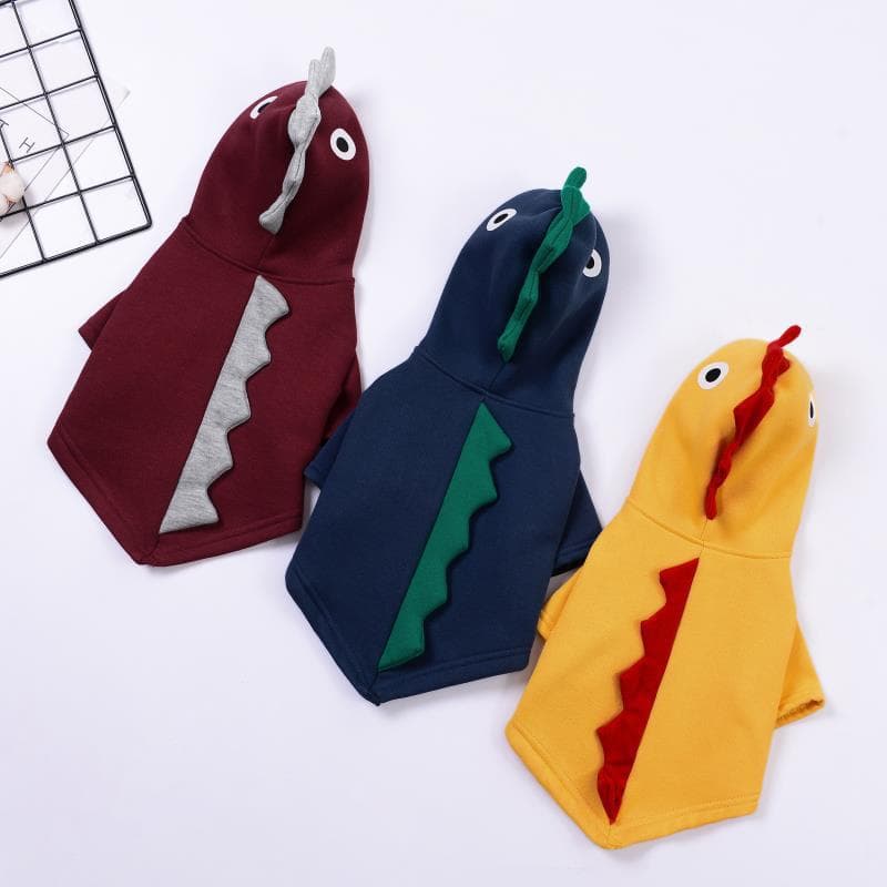 Ropa de dinosaurio en algodón y terciopelo para mascota