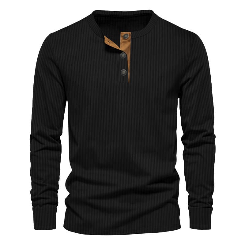 Camiseta Henley slim manga larga para hombre