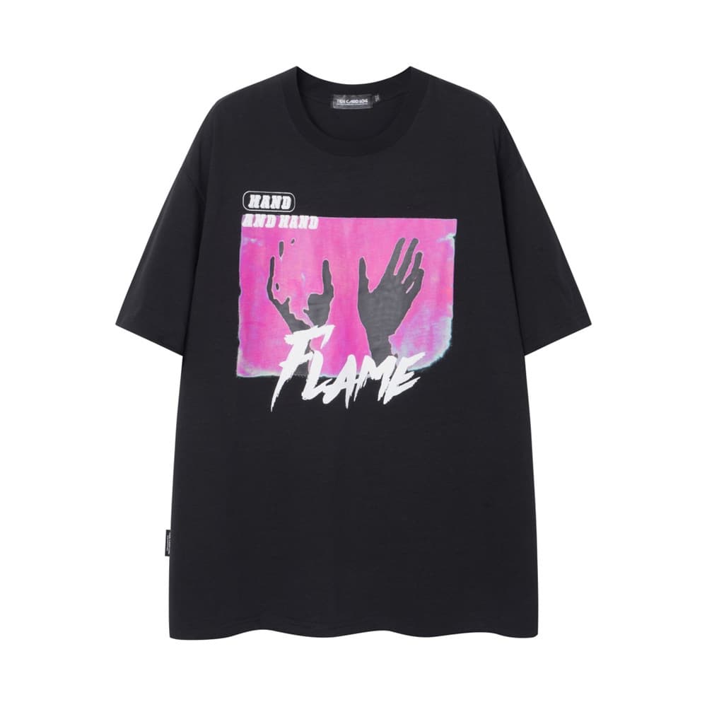 Camiseta de hombre con estampado abstracto manual