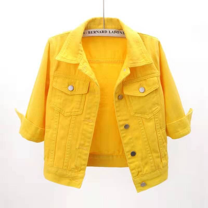 Chaqueta denim estilo coreano mangas medias primavera verano