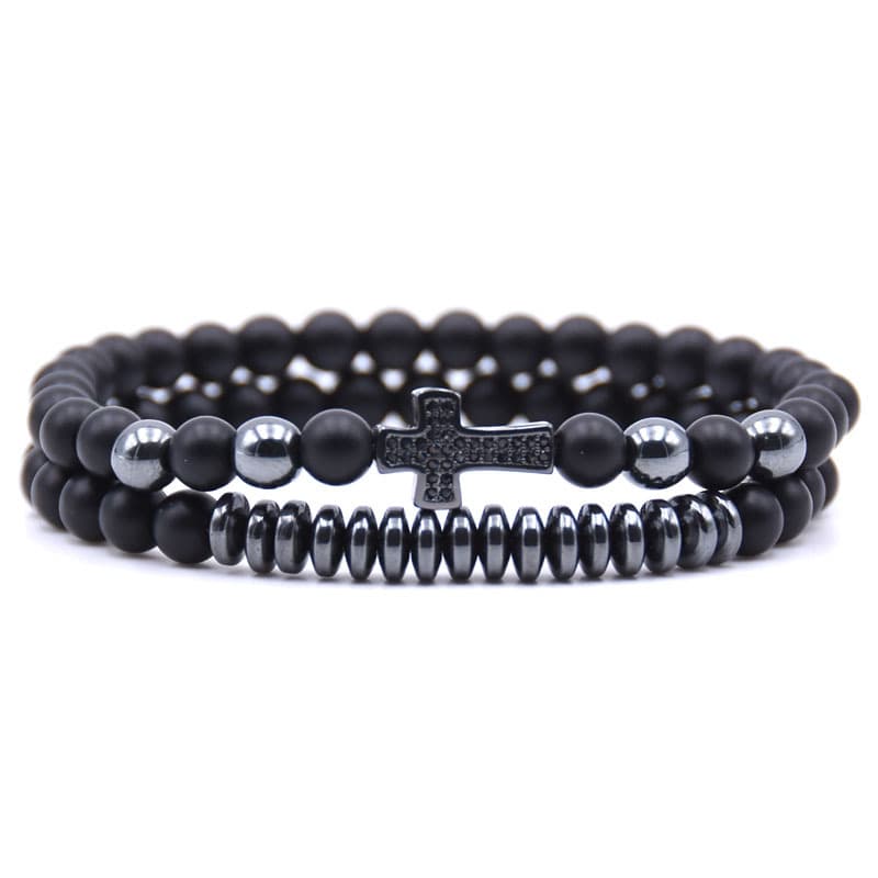 Pulsera elástica con diseño de cruz