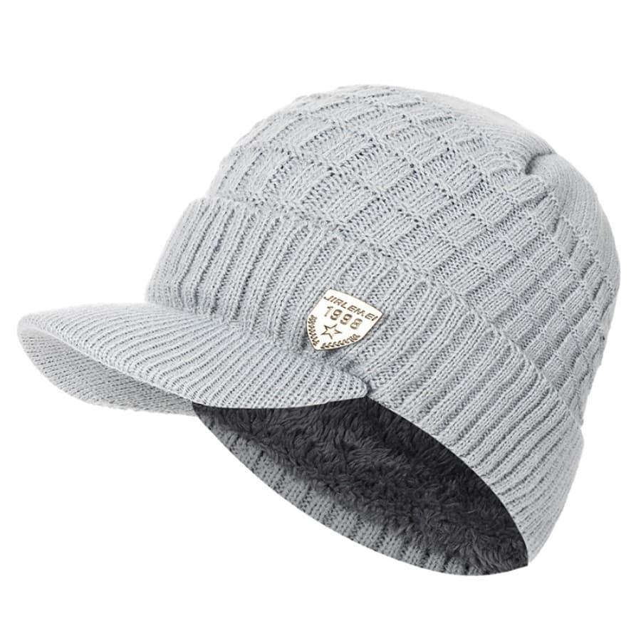 Gorro tejido cálido forrado con felpa colores degradados