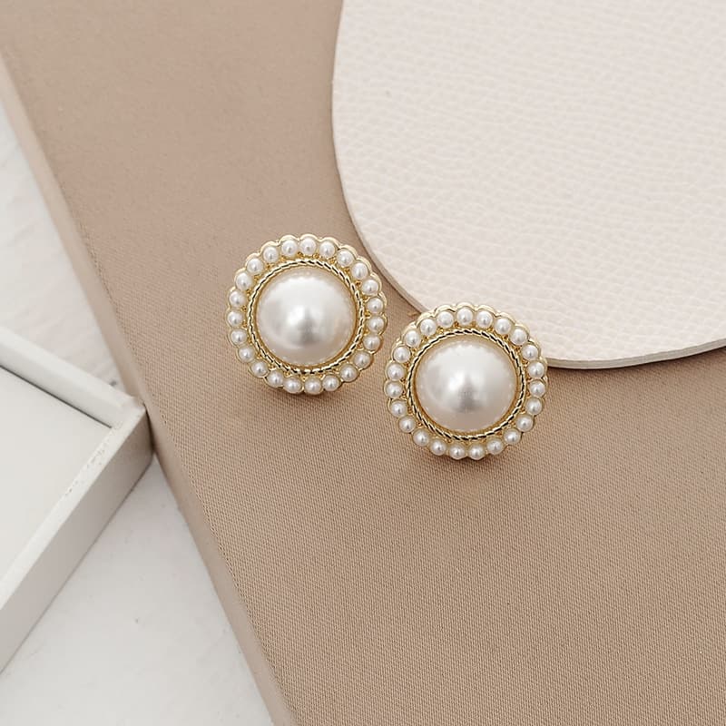 Aretes de perla estilo retro hong kong