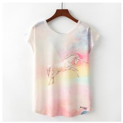 Camiseta mujer con print gato lindo casual