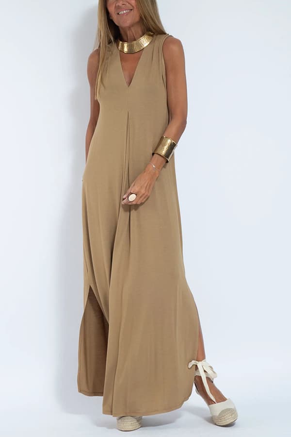 Vestido sin mangas con cardigan largo a juego para mujer