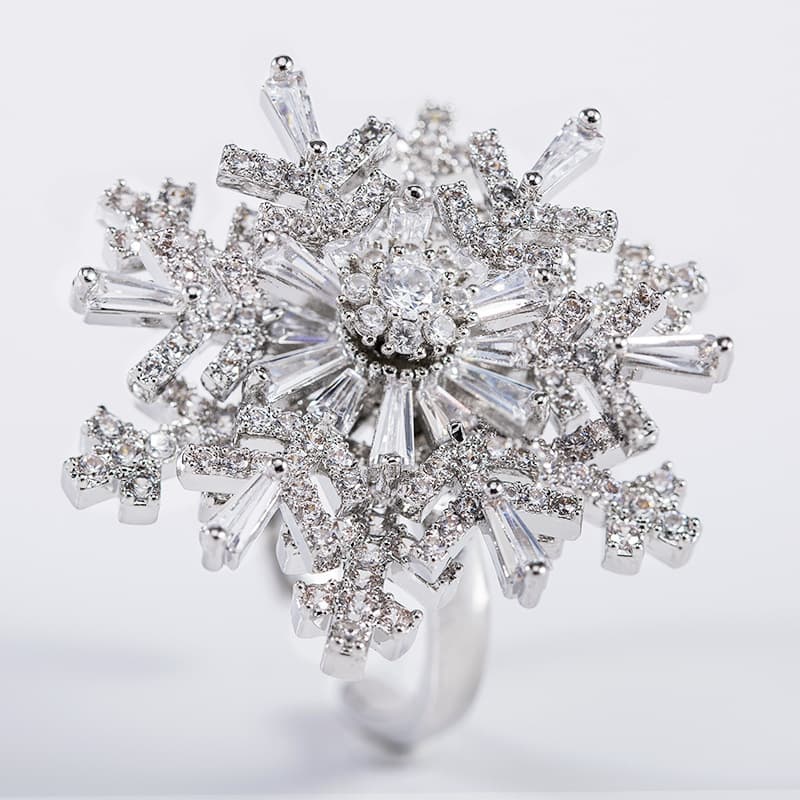Anillo giratorio copo de nieve para mujer