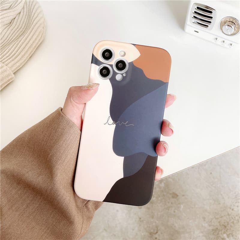 Funda para iPhone con colores Morandi y acabado mate