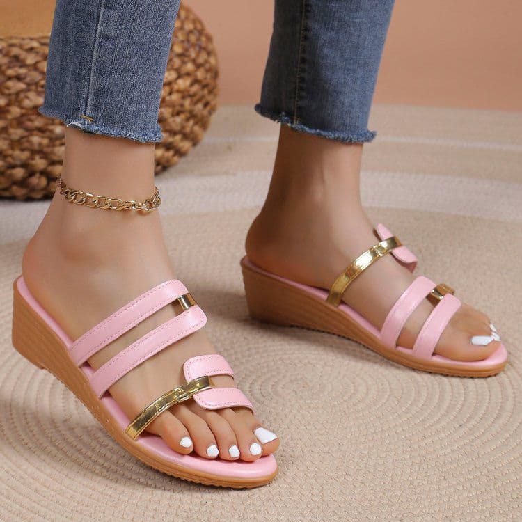 Sandalias de verano casuales con plataforma de cuña para mujer