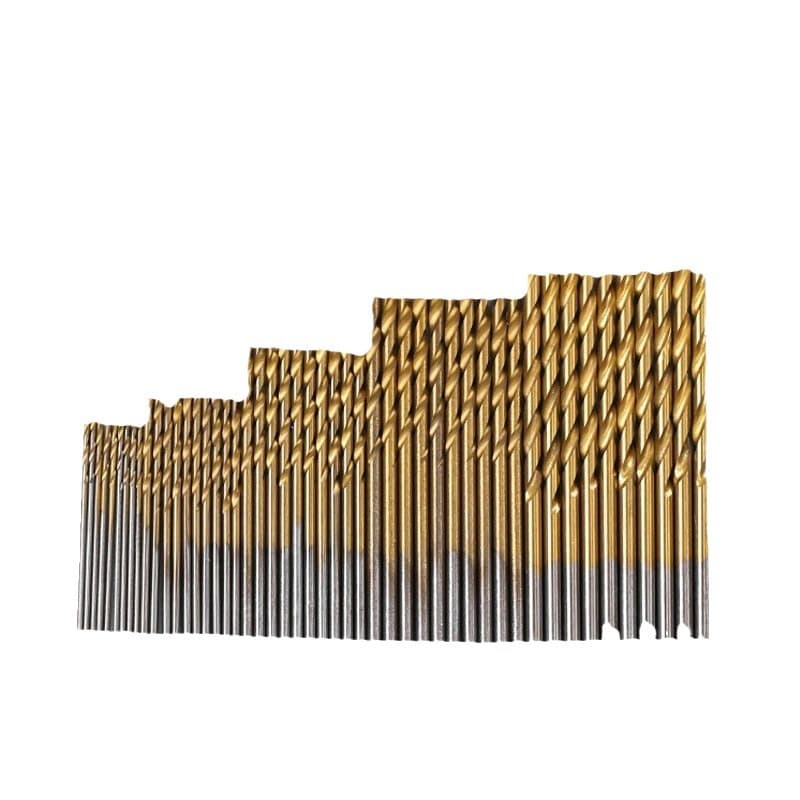 Juego de 50 brocas helicoidales acero rápido titanio