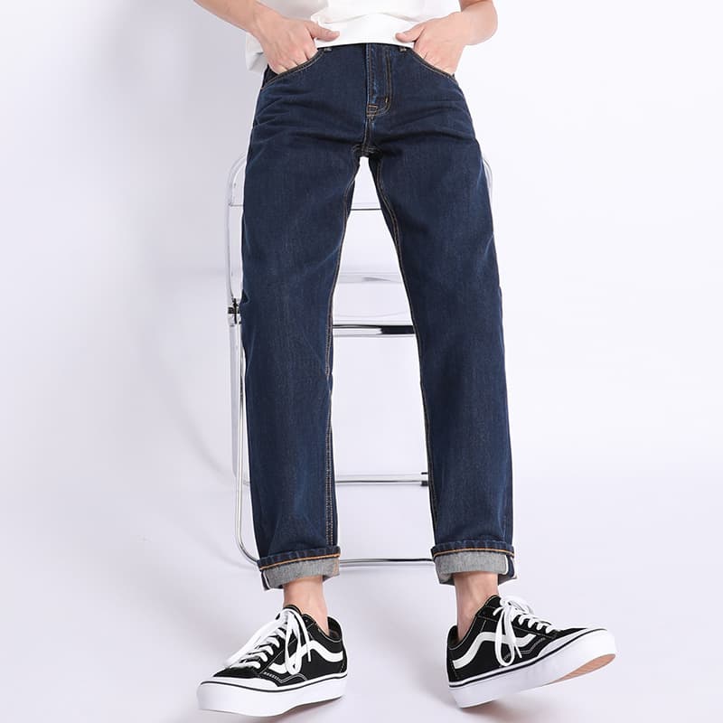 Pantalones vaqueros casuales sueltos azul lavado