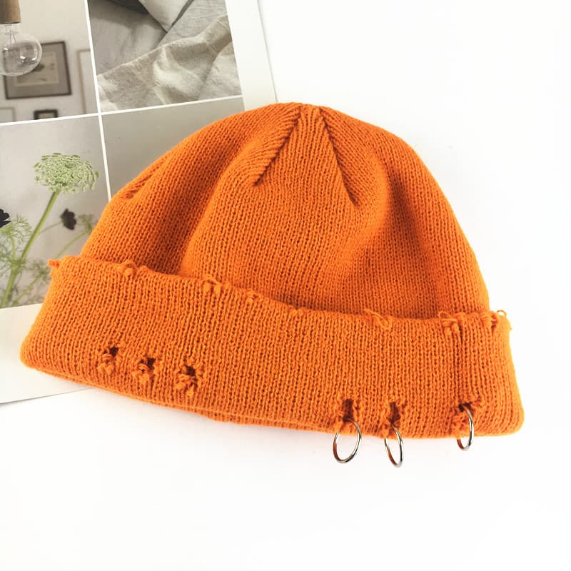 Gorra de punto vintage unisex con agujeros abiertos