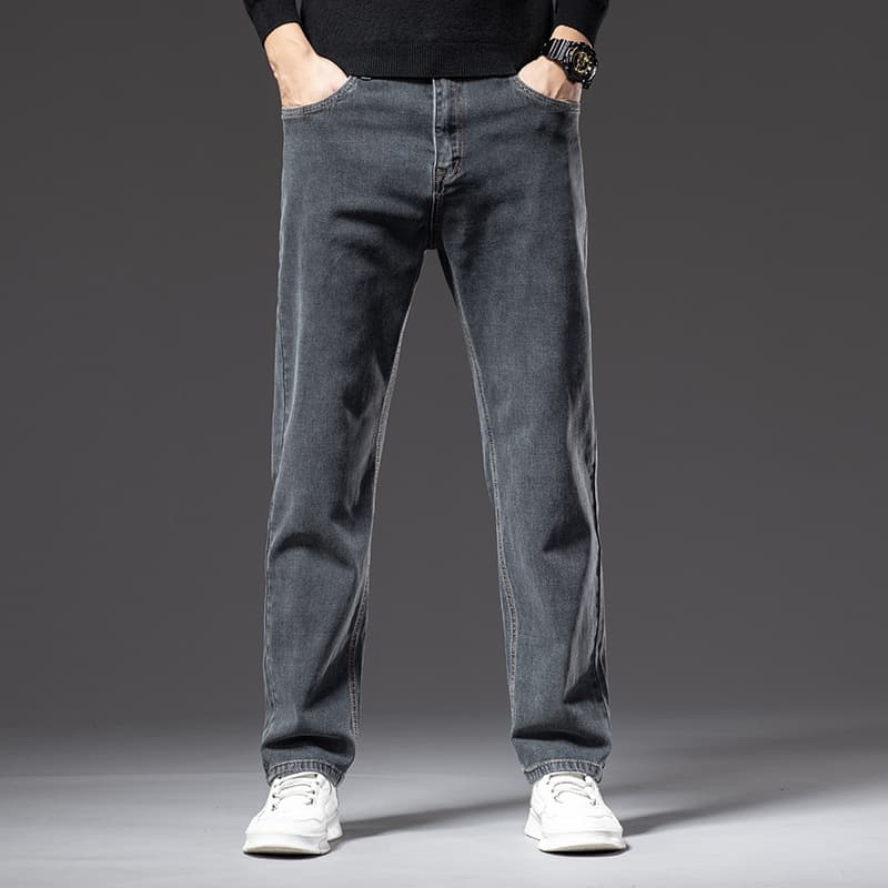 Pantalón casual hombre recto cintura media estilo clásico