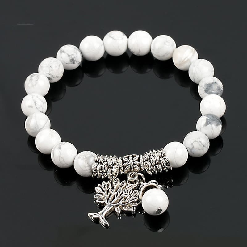 Pulsera de perlas blancas esmeriladas con cuentas