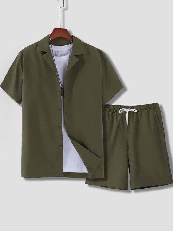Conjunto deportivo hombre cuello cubano manga corta