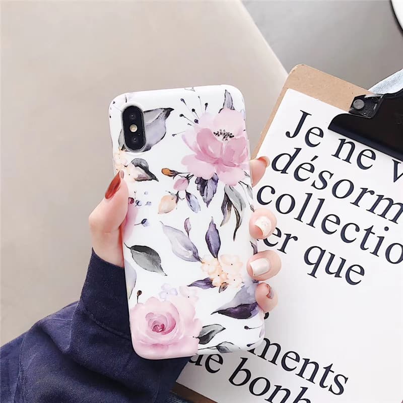 Funda teléfono flor acuarela vintage