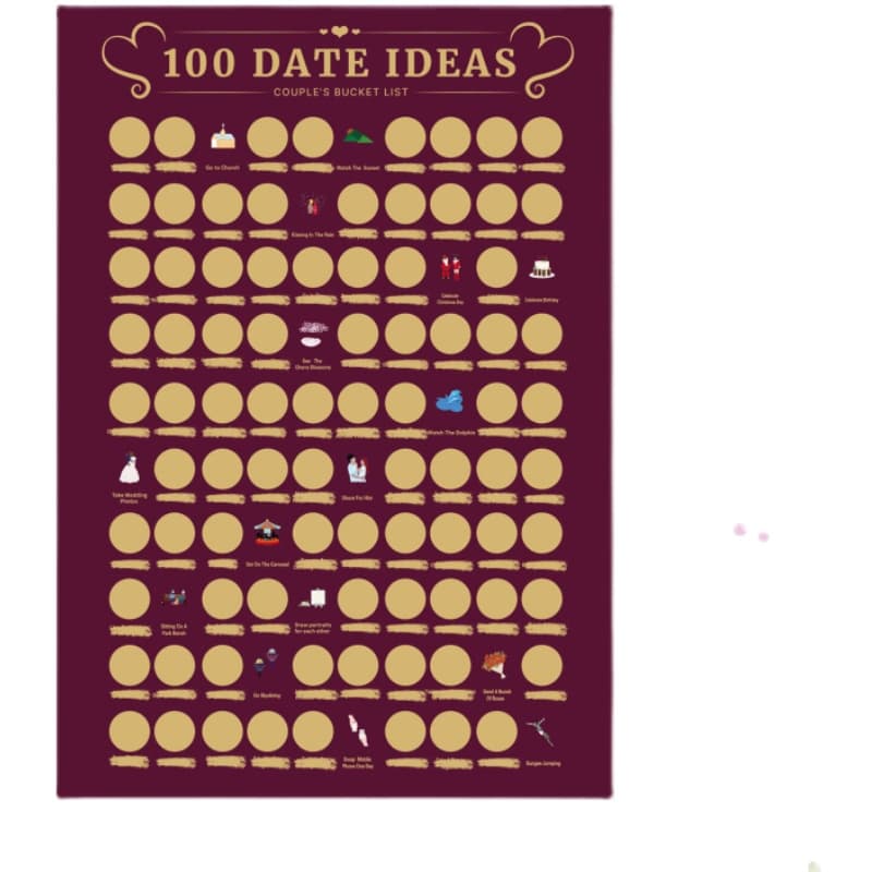 Póster raspable de actividades para parejas en citas
