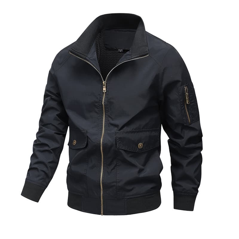 Chaqueta para hombre con cuello polo, estilo juvenil cálido
