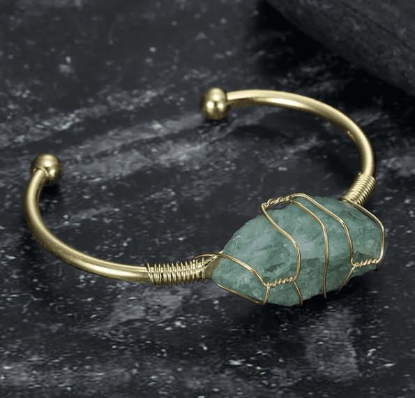 Pulsera rígida de gema natural