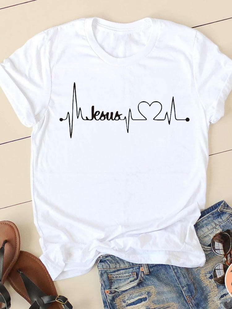 Camiseta mujer impresa estilo base