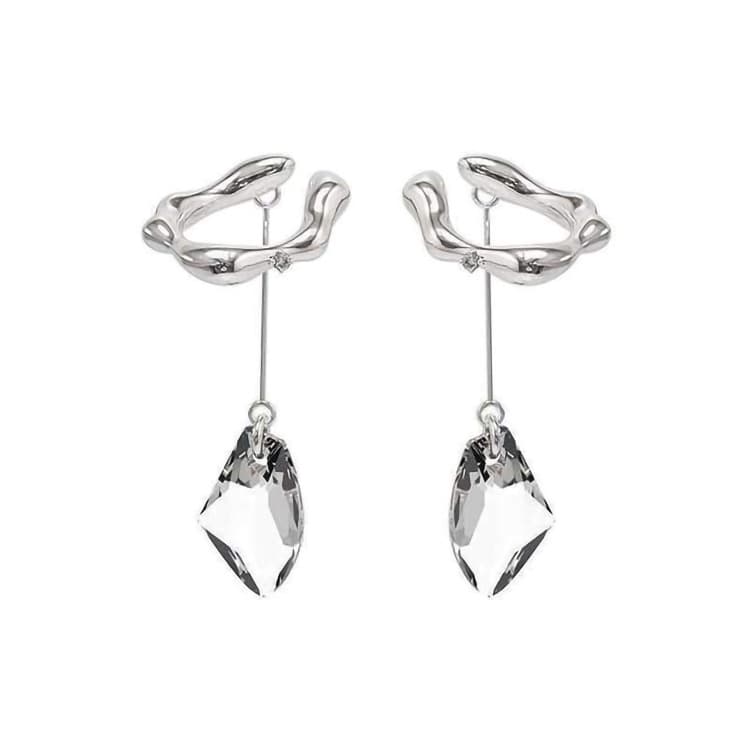 Aretes vintage de cristal tipo clip sin perforación