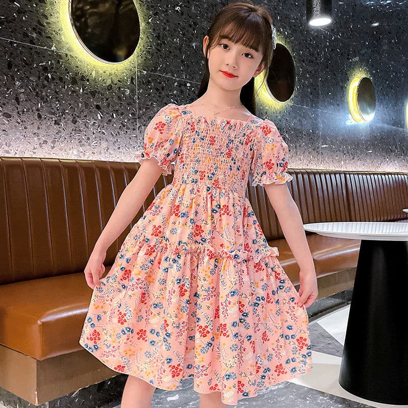 Vestido para niña de manga corta