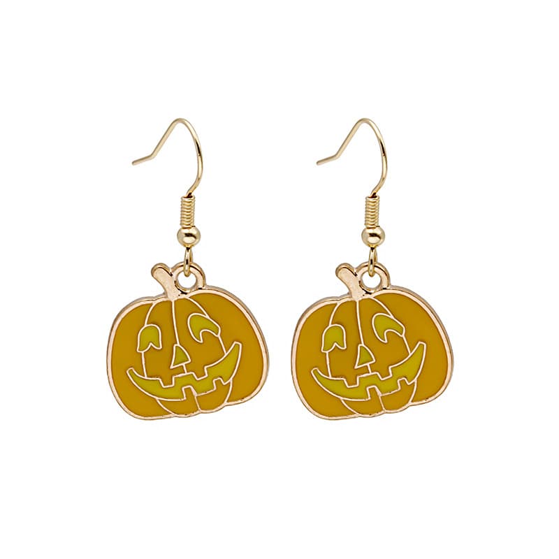 Aretes Halloween calabaza gotita aceite diseño adorable