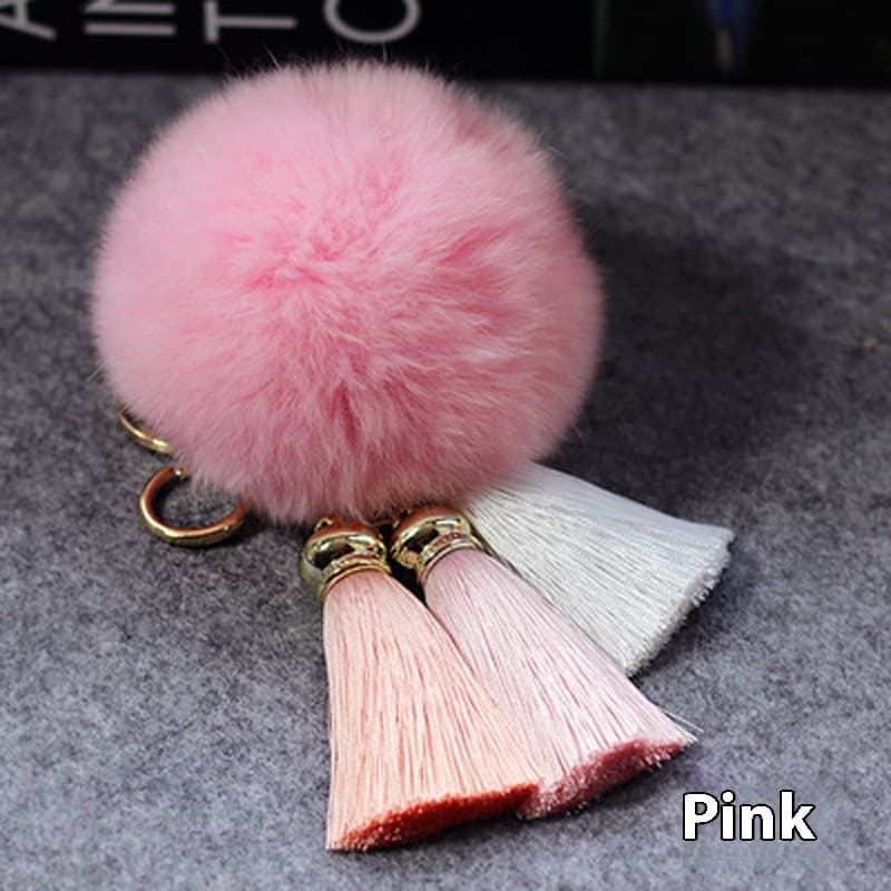 Colgante de llavero pompón de felpa suave