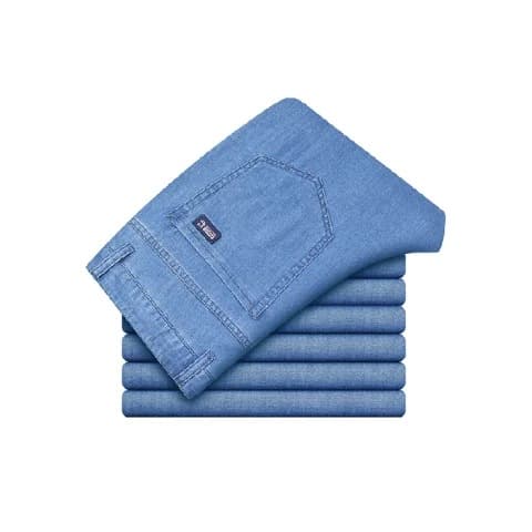 Vaqueros de lyocell para hombre, corte recto y ancho