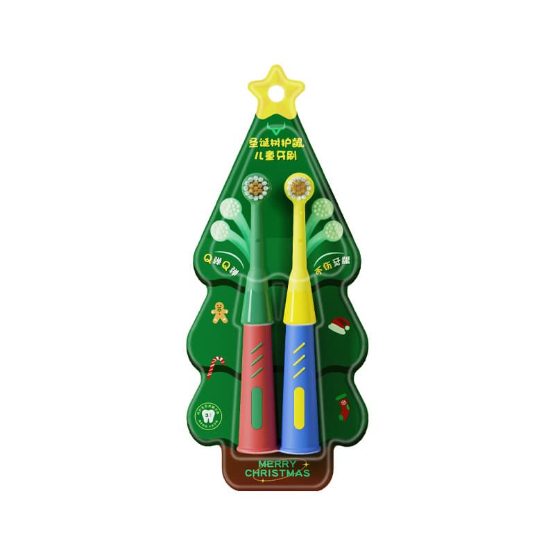 Cepillo de dientes infantil 2 piezas con diseño navideño