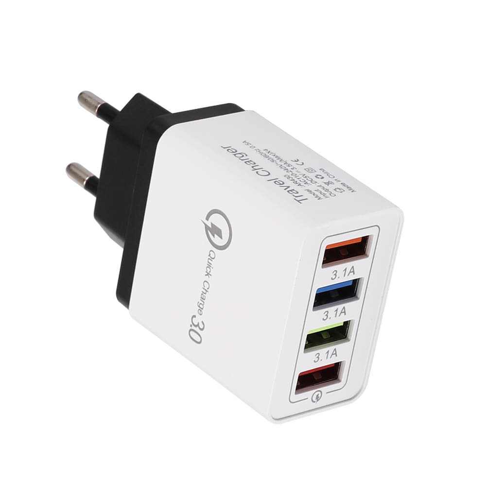 Cargador USB rápido 4 puertos Quick Charge 3.0