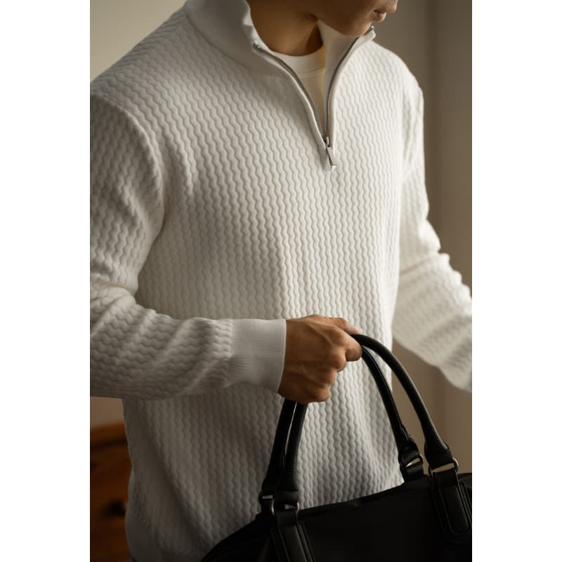 Suéter cuello alto con cierre para hombre manga larga