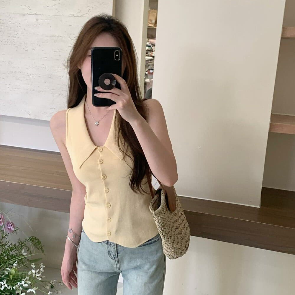 Chaleco blanco tejido para mujer