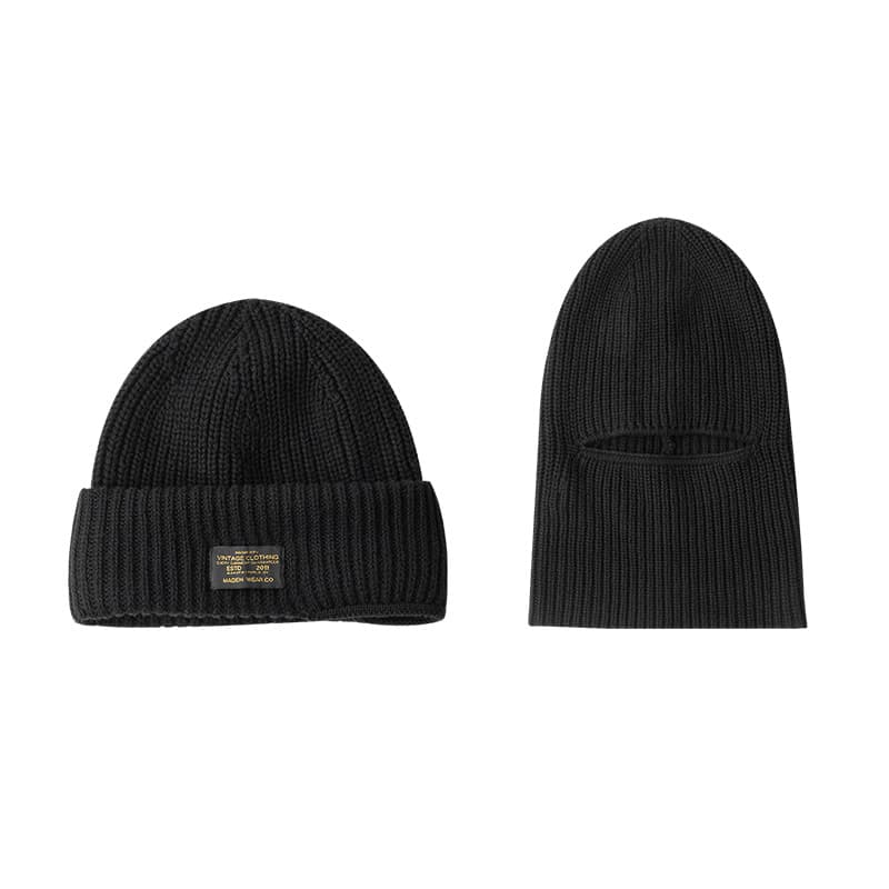 Gorro tejido vintage calidez ajustable negro