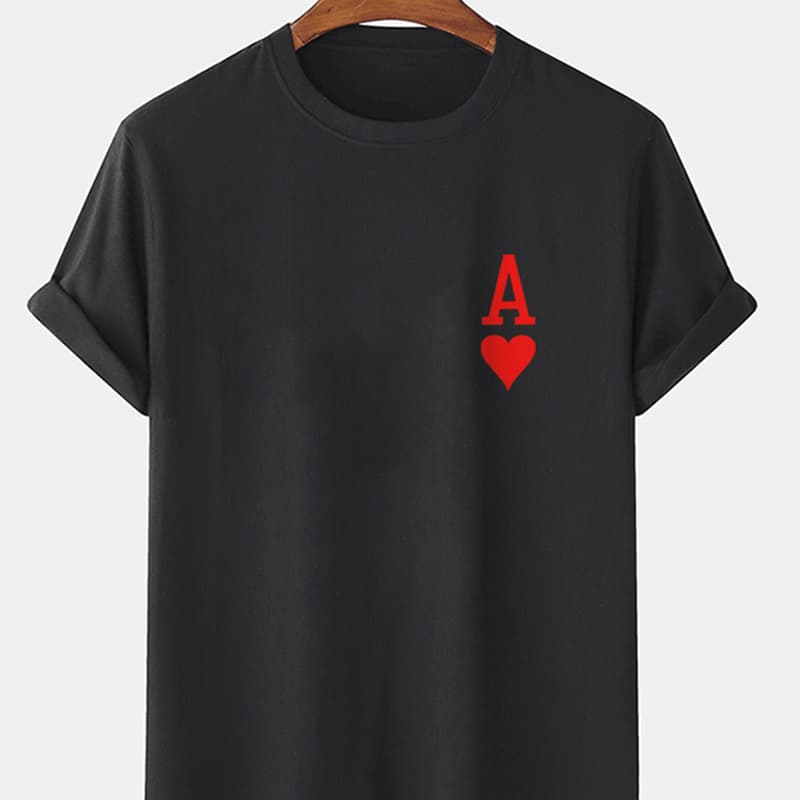 Camiseta para hombre de algodón con hombro caído y cuello redondo