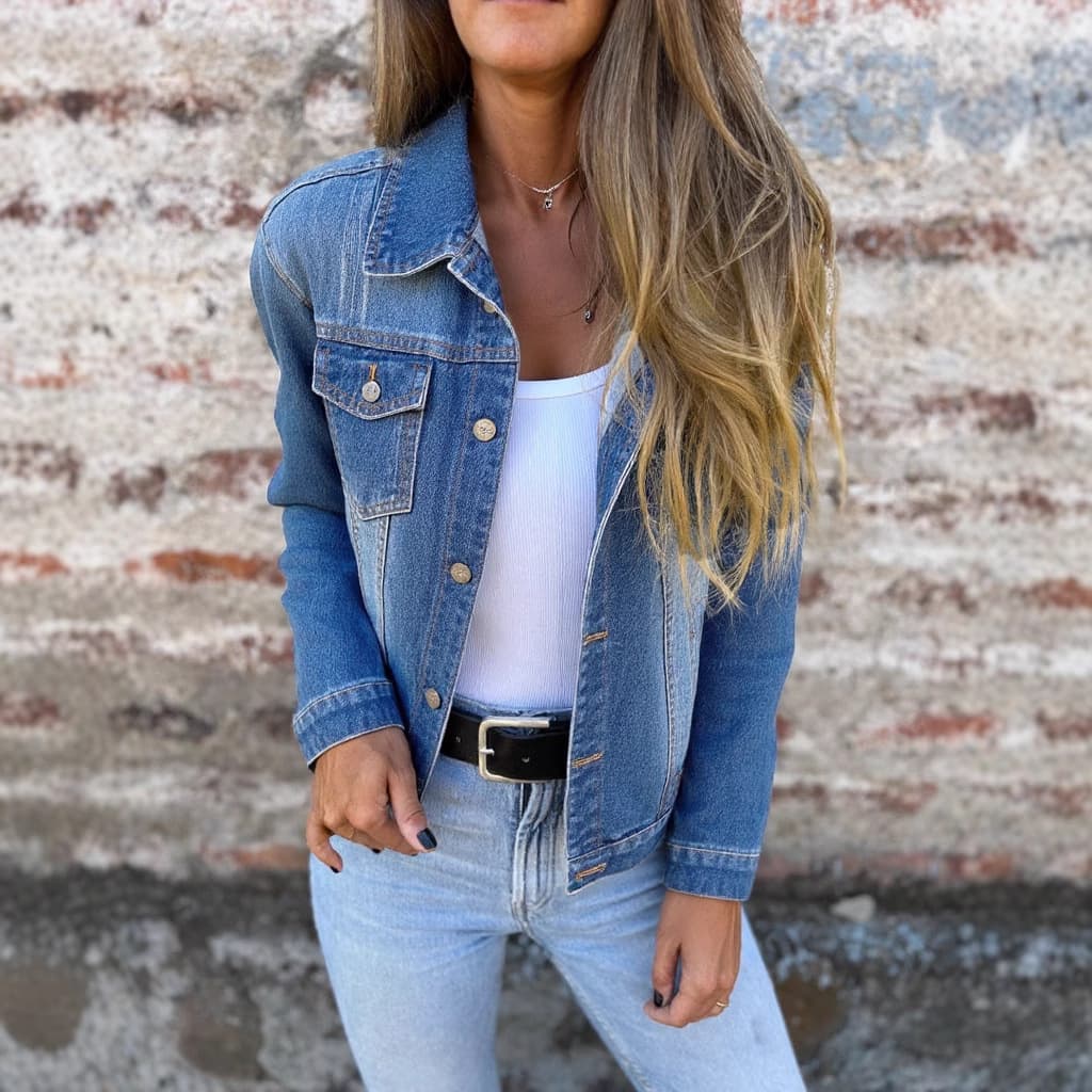Chaqueta de mezclilla con mangas princesa
