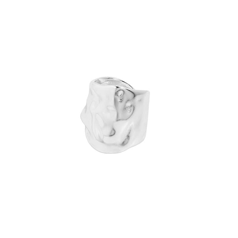 Clips para orejas de plata esterlina con textura irregular