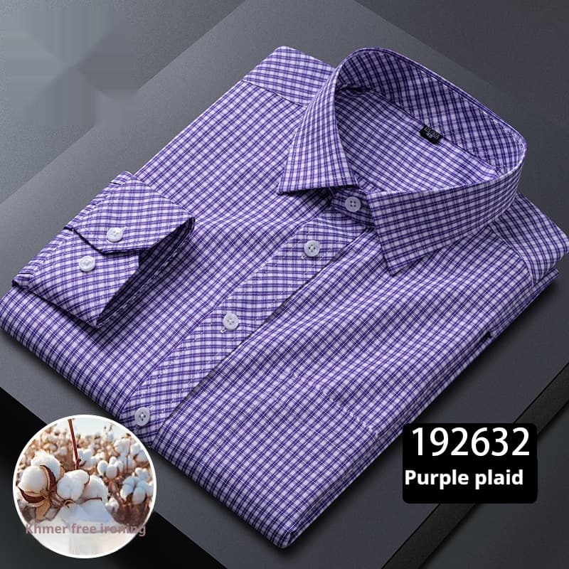 Camisa de manga larga a cuadros para hombre