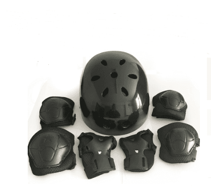 Juego de protección completo con casco y accesorios