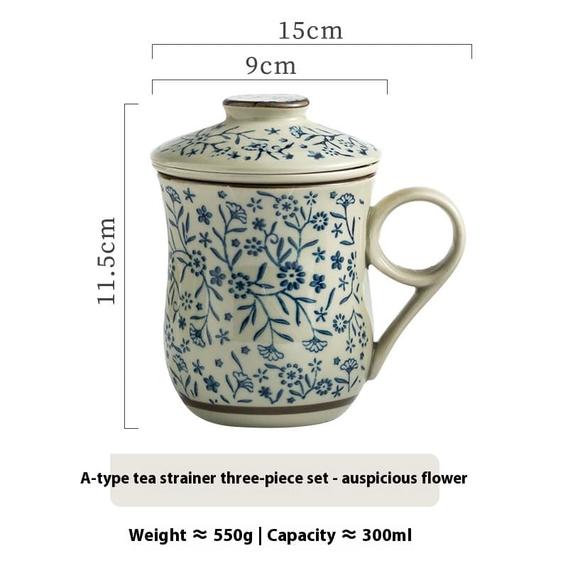 Taza cerámica hecha a mano con separador de té