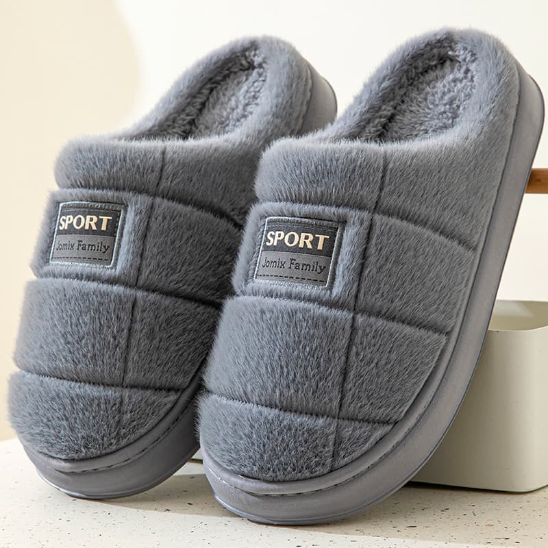 Pantuflas de algodón para hombre con diseño a cuadros