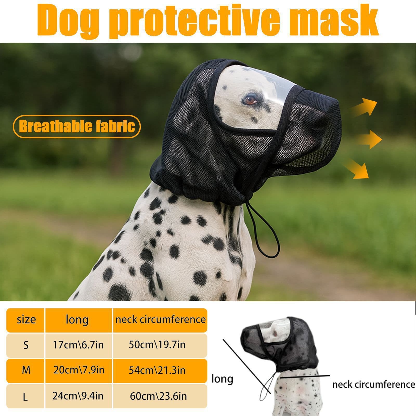 Bozal mesh para perros con protección antimosquitos