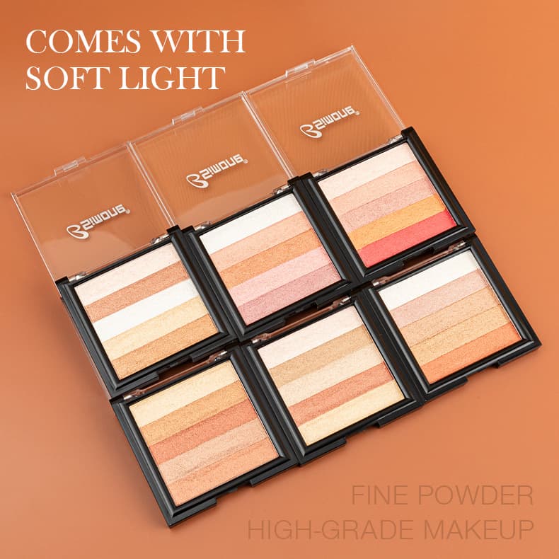 Paleta de sombras resaltador tridimensional iluminador