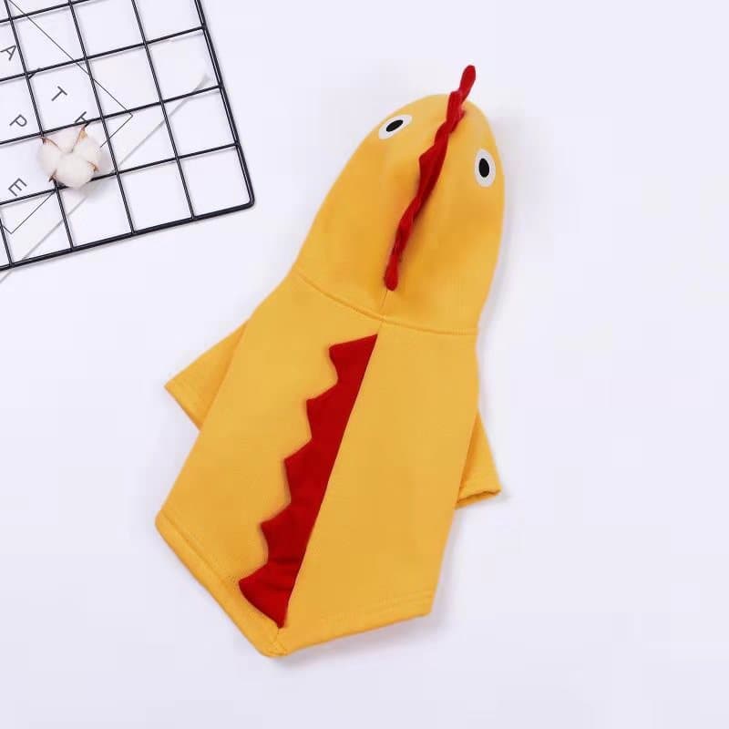 Ropa de dinosaurio en algodón y terciopelo para mascota