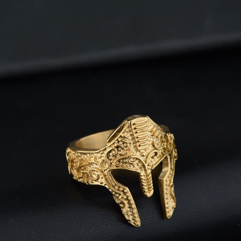 Anillo máscara guerrero de acero inoxidable
