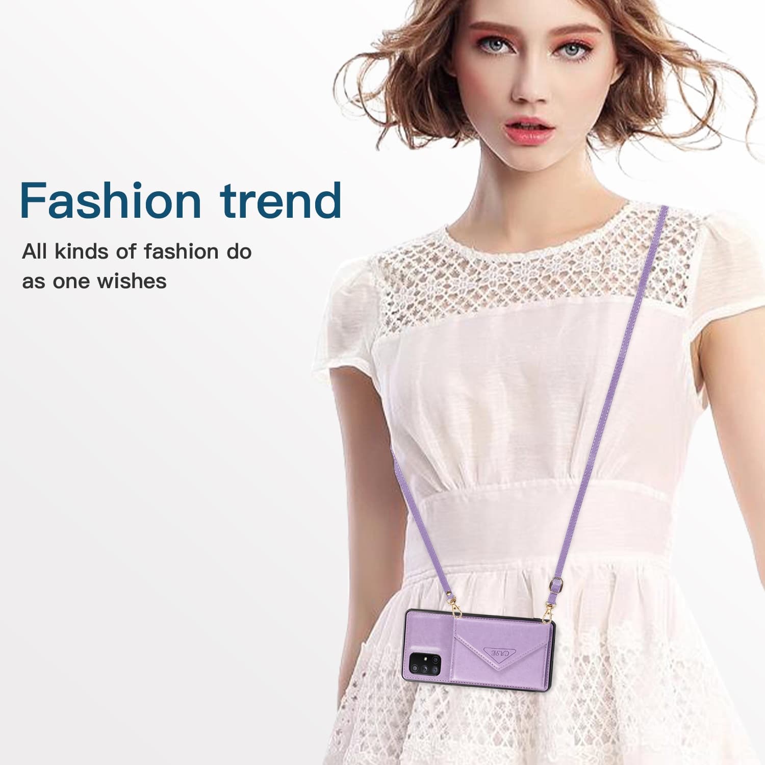 Funda cartera crossbody para Samsung con soporte de mano