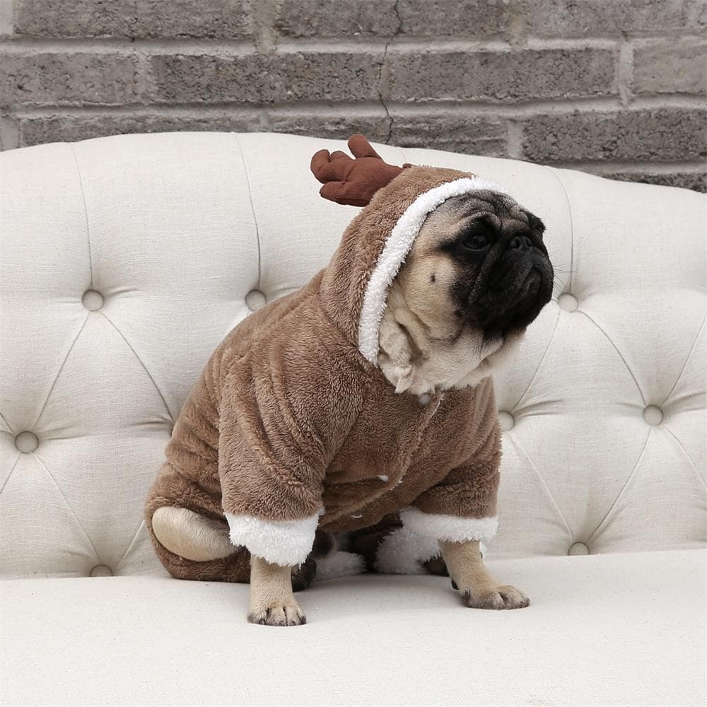 Ropa para perro con diseño de alce y doble acolchado