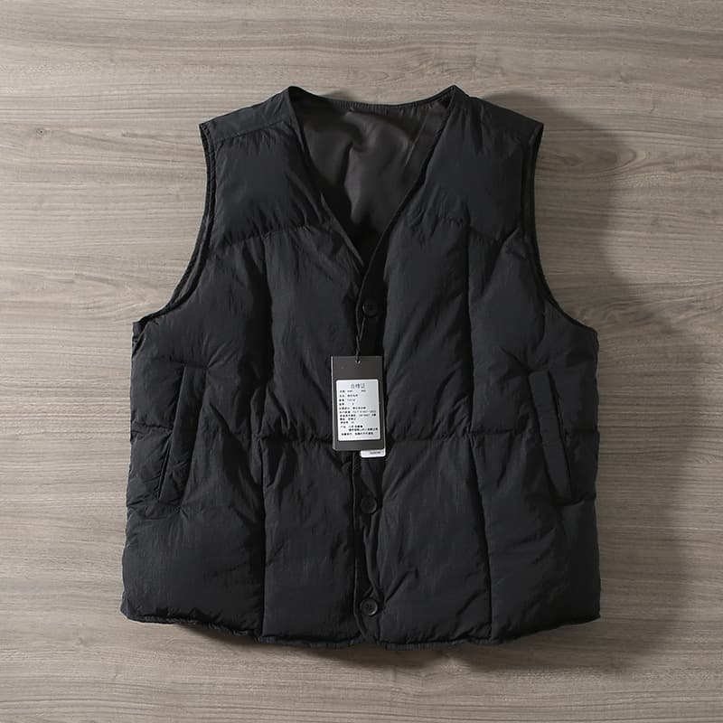 Chaleco de hombre invierno cuello v acolchado retro